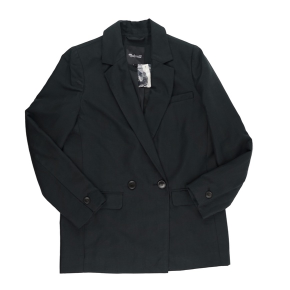 New MADEWELL Caldwell Double-Breasted Blazer: Two Button Edition in Black - Picture 5 of 6